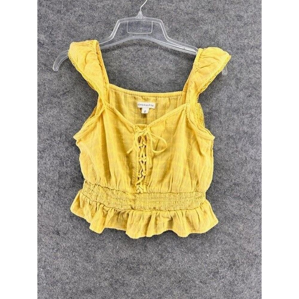 Aéropostale Babydoll Tank Top XS Y2K 2010s Tie Front Lace Boho Festival Fairy